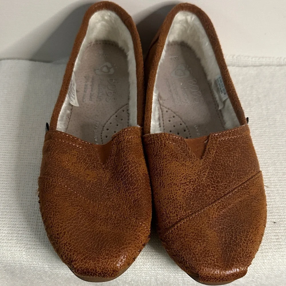 BOBS Brown Slip-On Shoes with faux fur lining